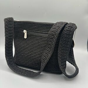 The Sak Black Crochet Shoulder Bag